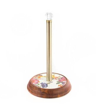 MACKENZIE CHILDS Flower Market Wood Paper Towel Holder