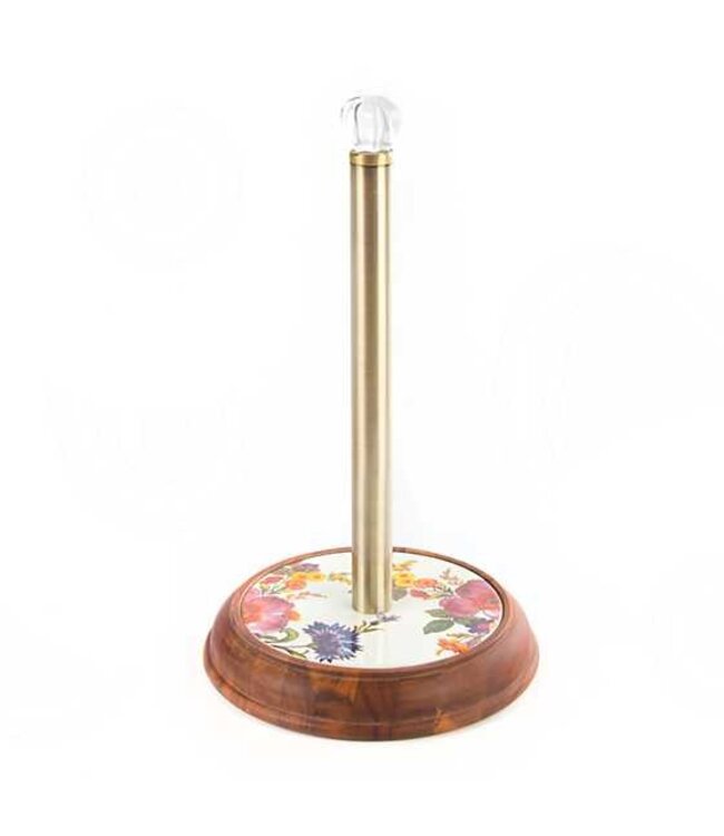MACKENZIE CHILDS Flower Market Wood Paper Towel Holder
