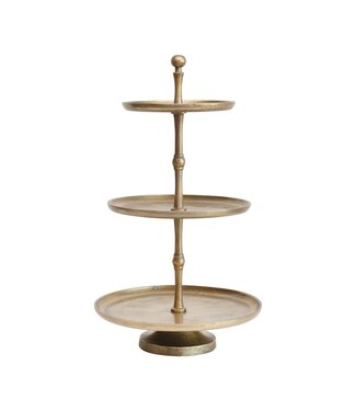 Cast Metal 3-Tier Tray with Antique Finish