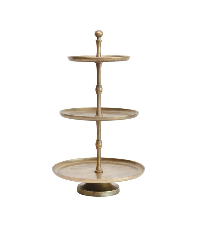 Cast Metal 3-Tier Tray with Antique Finish