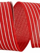 Linen Heart Swirls Wired Edge, Red, Ribbon 2-1/2 Inch, 10 Yards - Amber  Marie and Company