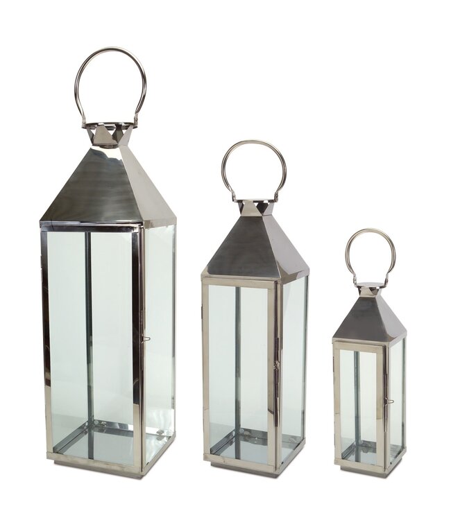 STAINLESS STEEL LANTERN SM 19.5"