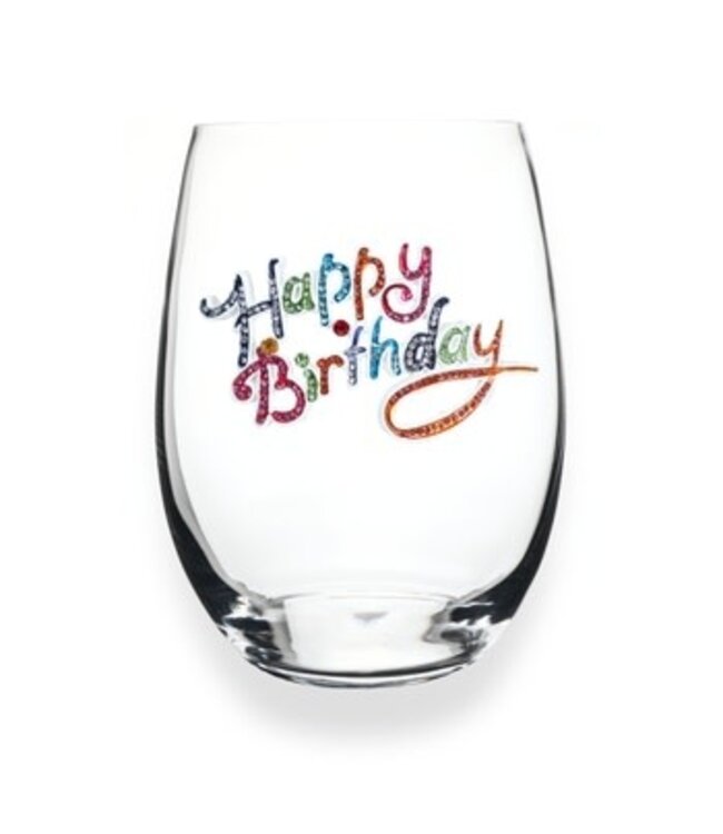 Jeweled Stemless Wine Glass