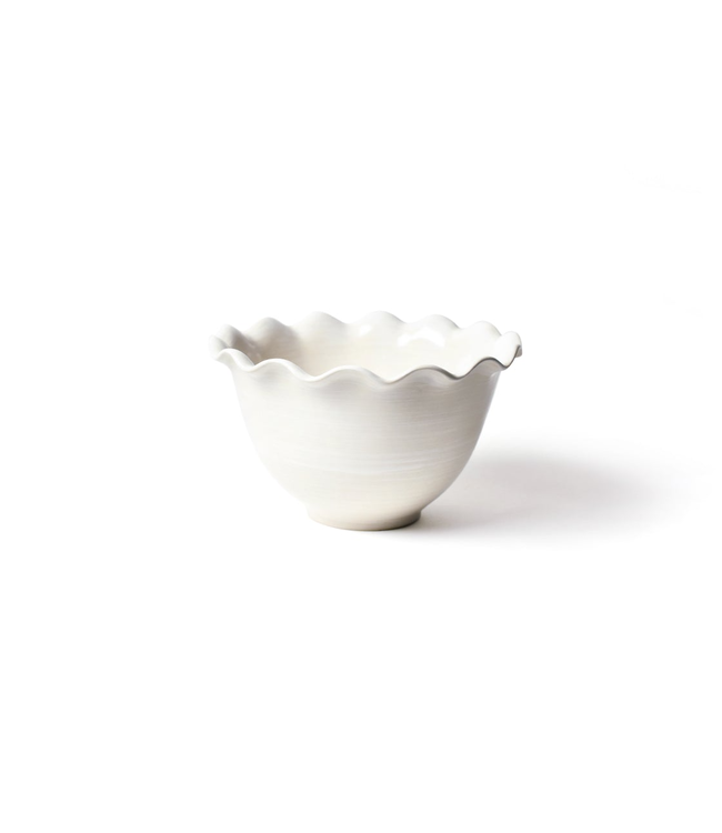 Signature 9 Ruffle Bowl White