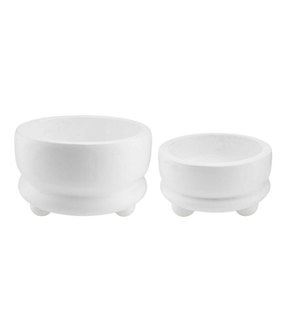 White Paulownia Beaded Bowls