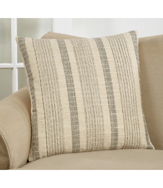 Striped Woven Pillow - Down Filled