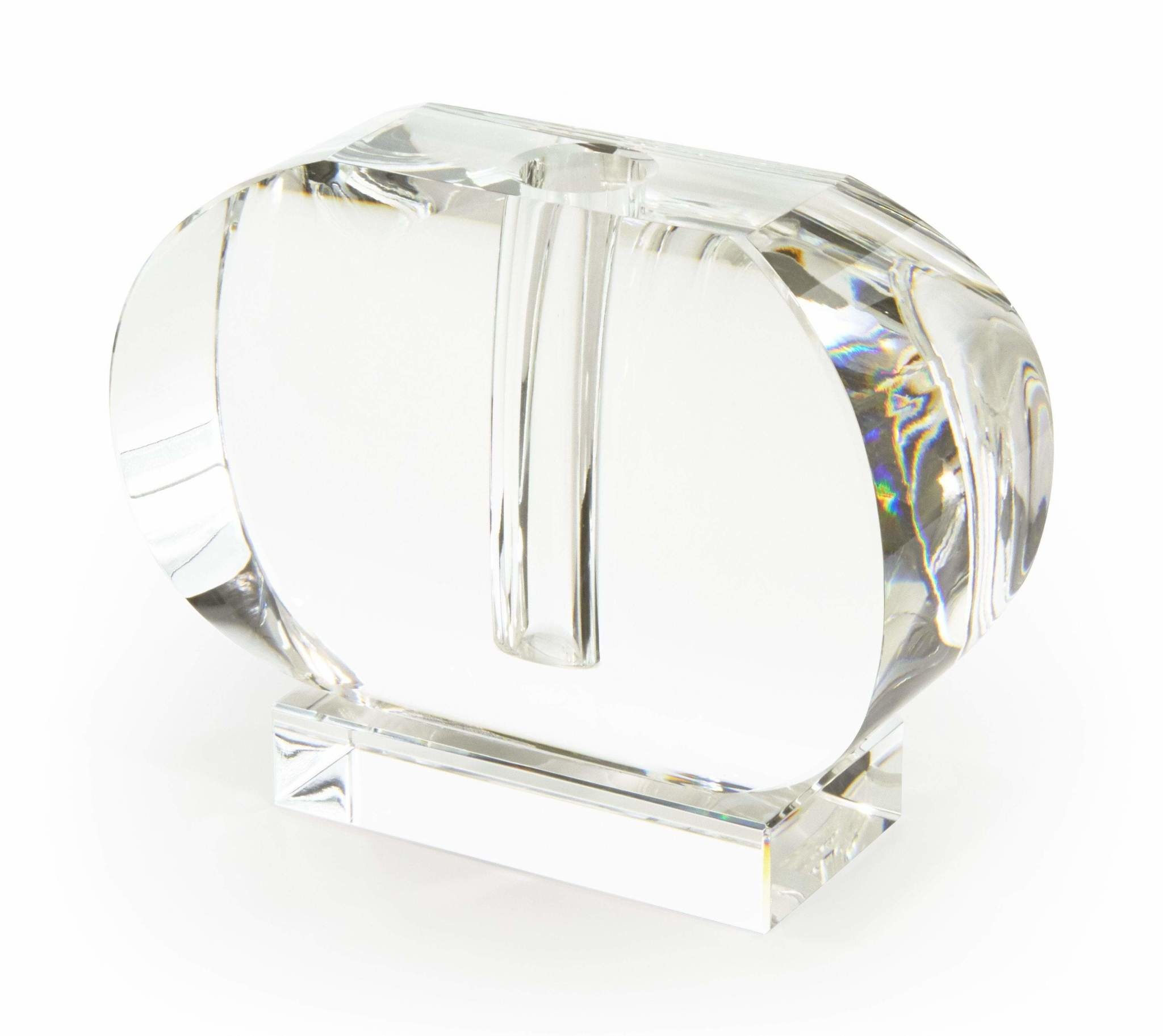 TIZO Crystal Horizontal Oval Bud Vase Amber Marie and Company