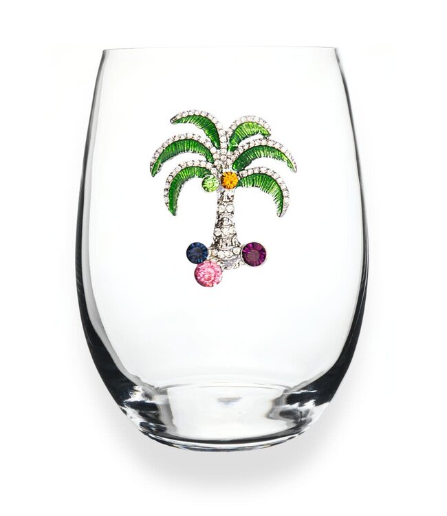 Jeweled Stemless Wine Glass