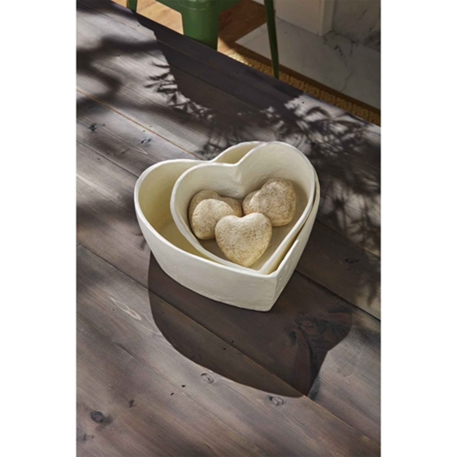Mud Pie Large Marble Wood Heart Platter