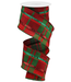 2.5"X10yd Dupioni Plaid W/Glitter Stripe Ribbon