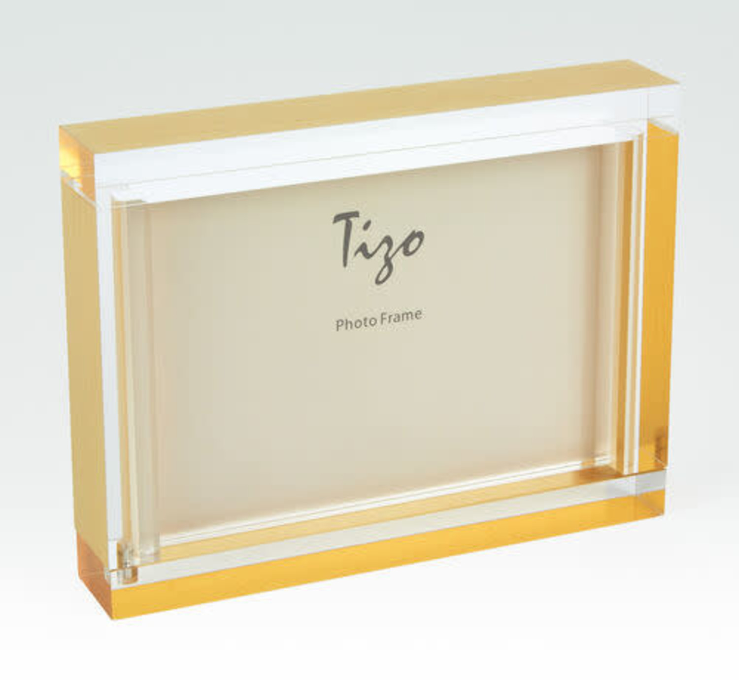Acrylic Block Photo Frame - Gold, 4x6, Tabletop