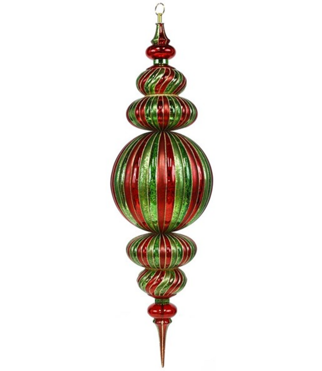 28"L Antique Vertical Stripe Ball/Finial