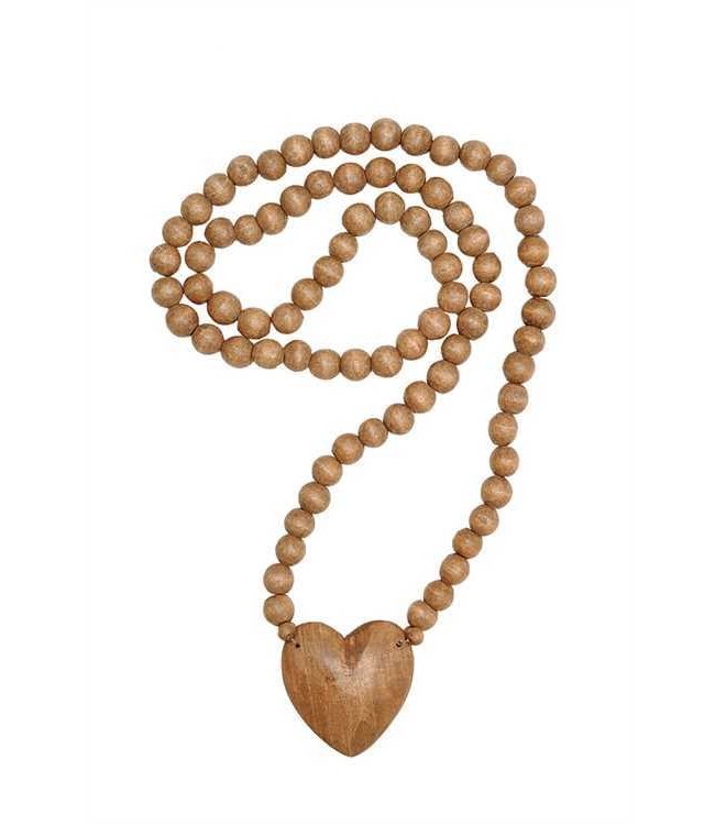 36" Hand-Carved Rosary with Heart