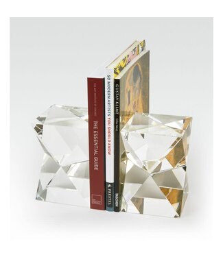 TIZO Rectangle Diamond Crystal Bookend Pair