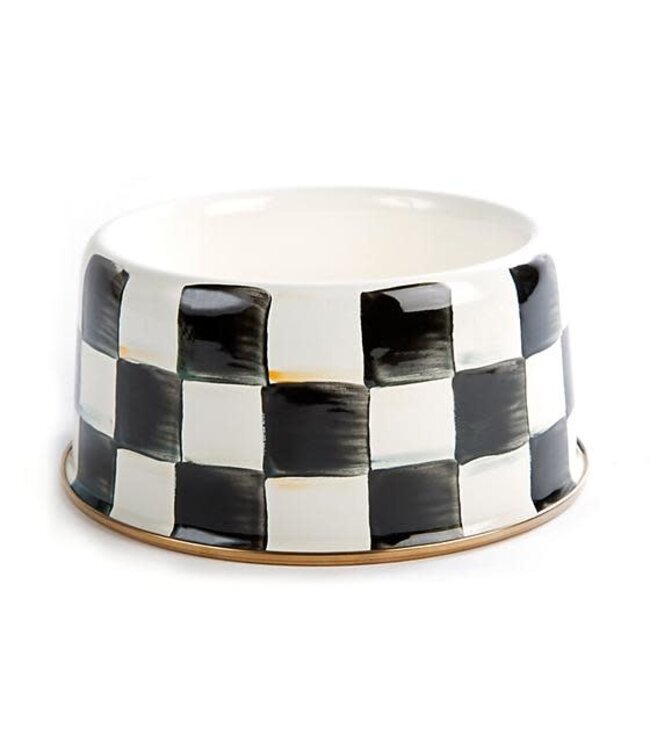 MACKENZIE CHILDS Courtly Check Enamel Pet Dish - Medium