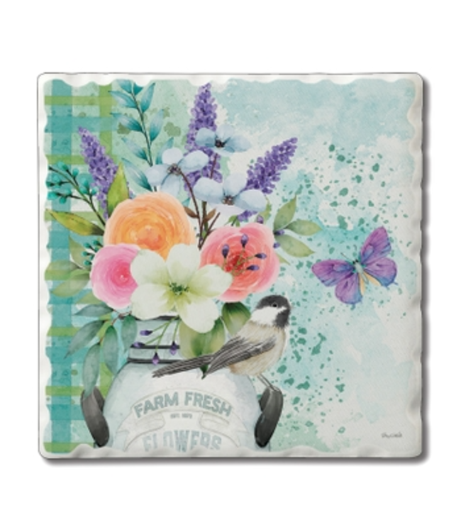 Garden Breeze Tumbled Tile Coaster