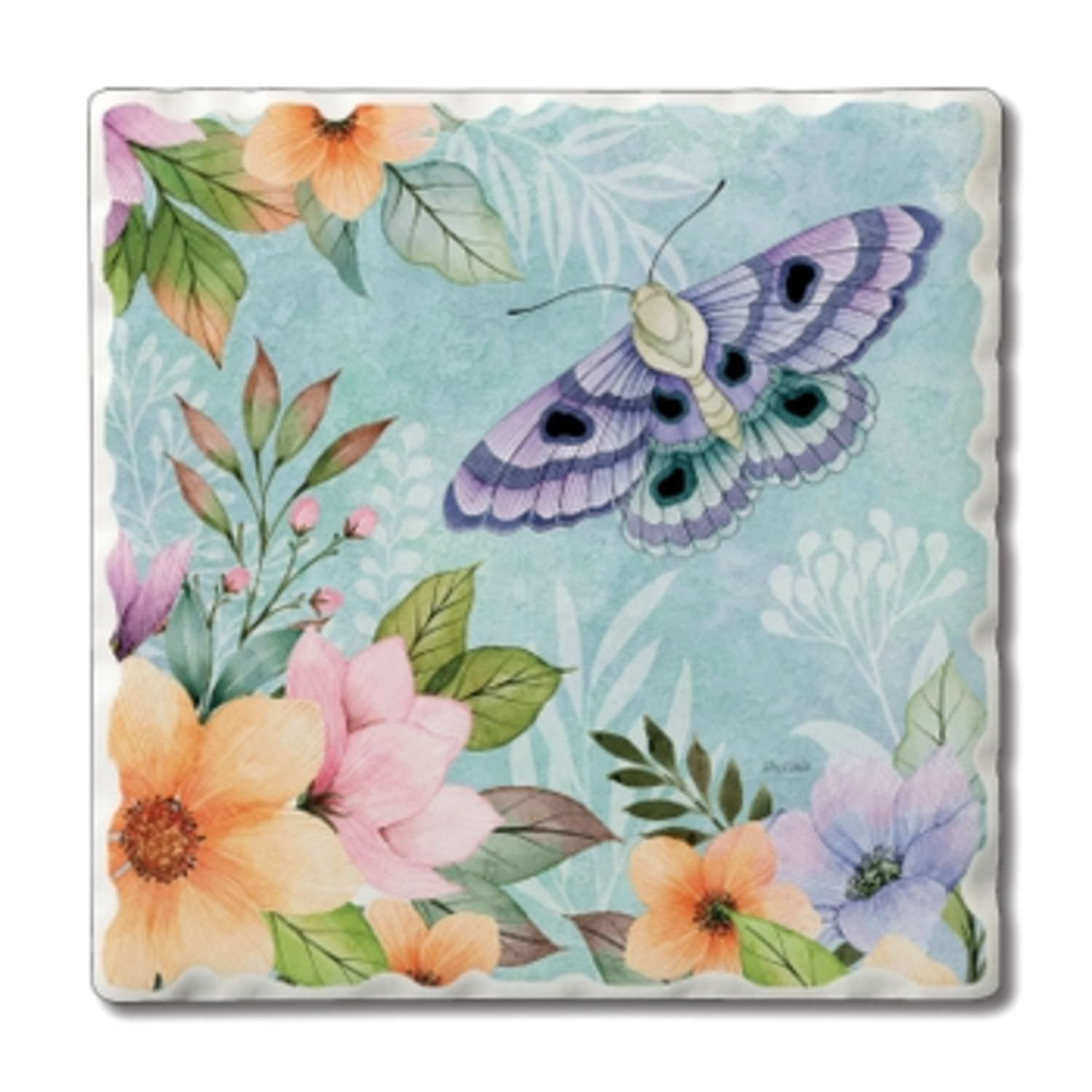 Garden Breeze Tumbled Tile Coaster Amber Marie and Company