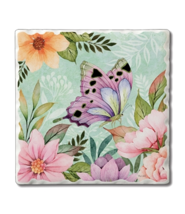 Garden Breeze Tumbled Tile Coaster