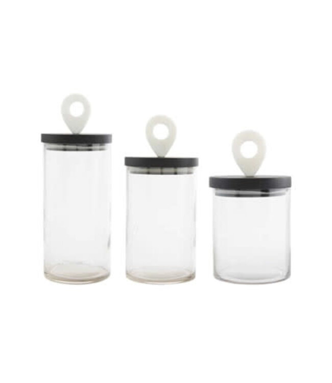 Marble Handle Glass Canister