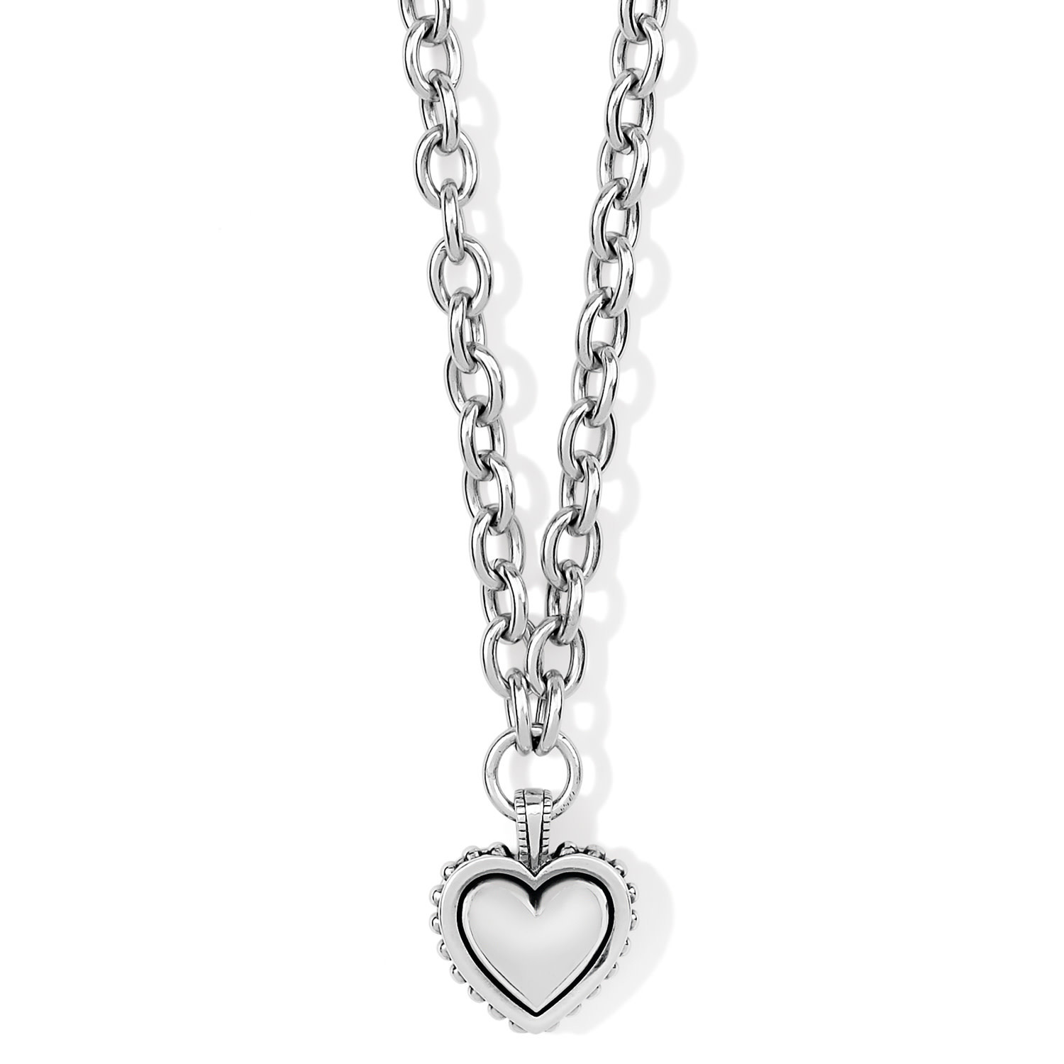 BRIGHTON Silver Tone Heart LOVE Multi Color Enamel pendant necklace 18