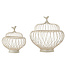 Lidded Wire Baskets with Bird Finial