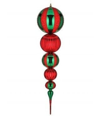 32" Shiny/Glitter VP Stripe Finial Ornament