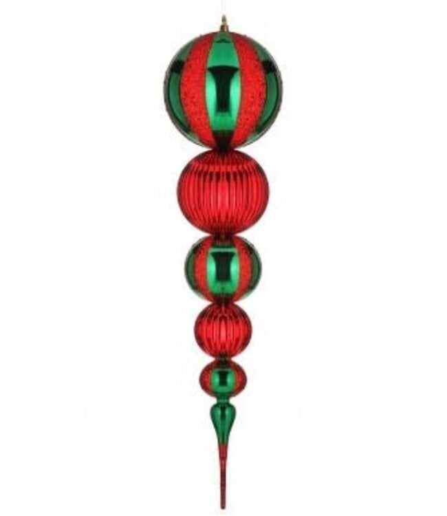 32" Shiny/Glitter VP Stripe Finial Ornament