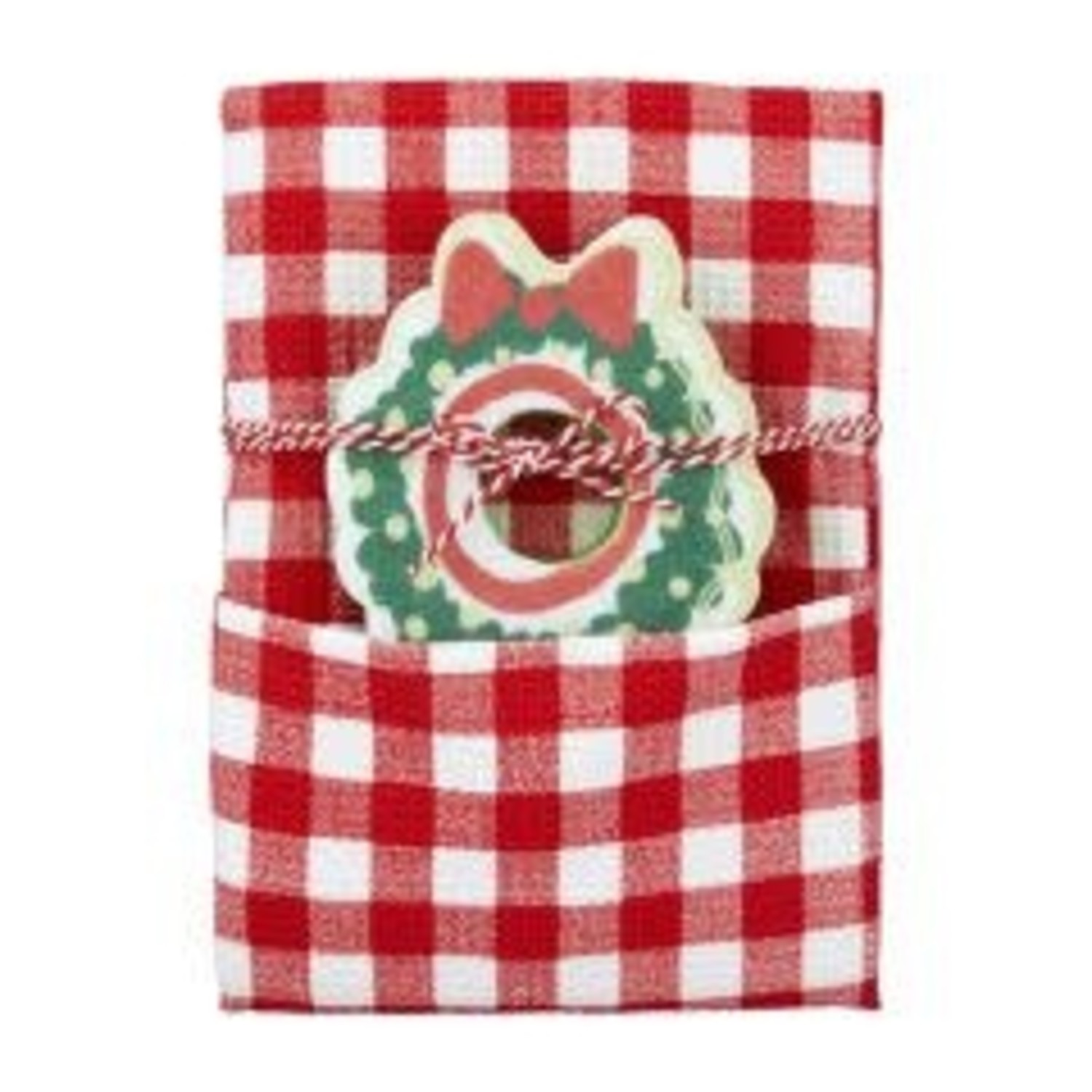 Mud Pie Holiday Dish Towel Set White Tartan Plaid