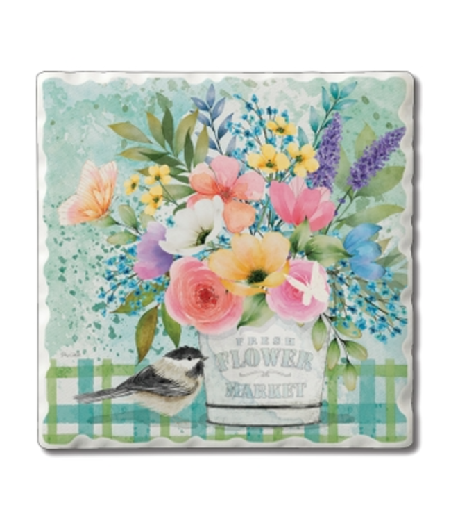 Garden Breeze Tumbled Tile Coaster