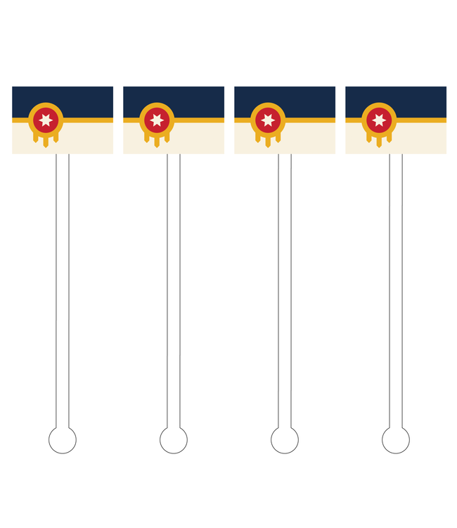 Tulsa, Oklahoma Flag Acrylic Stir Sticks