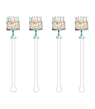 Acrylic Sticks X Eh Happy Birthday Confetti Cake Acrylic Stir Sticks