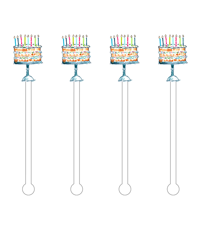 Acrylic Sticks X Eh Happy Birthday Confetti Cake Acrylic Stir Sticks