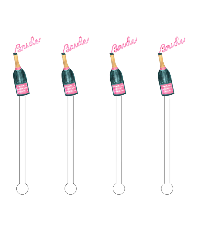 As X EH Bride Bubbles Acrylic Stir Sticks