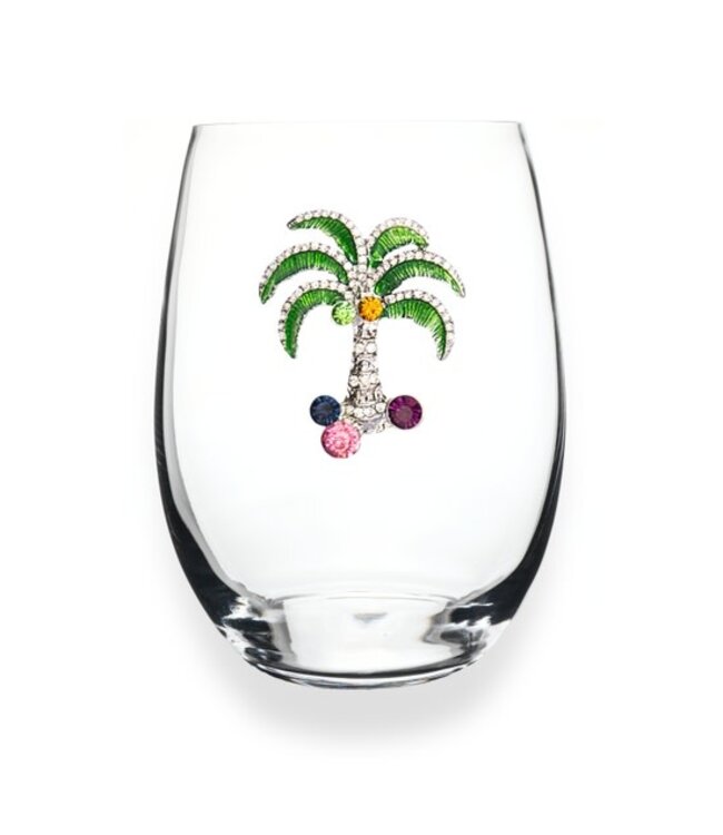 Jeweled Stemless Wine Glass
