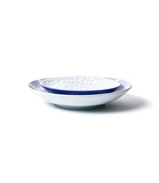 HAPPY EVERYTHING Iris Blue Burst Pip Mix Pasta Bowls