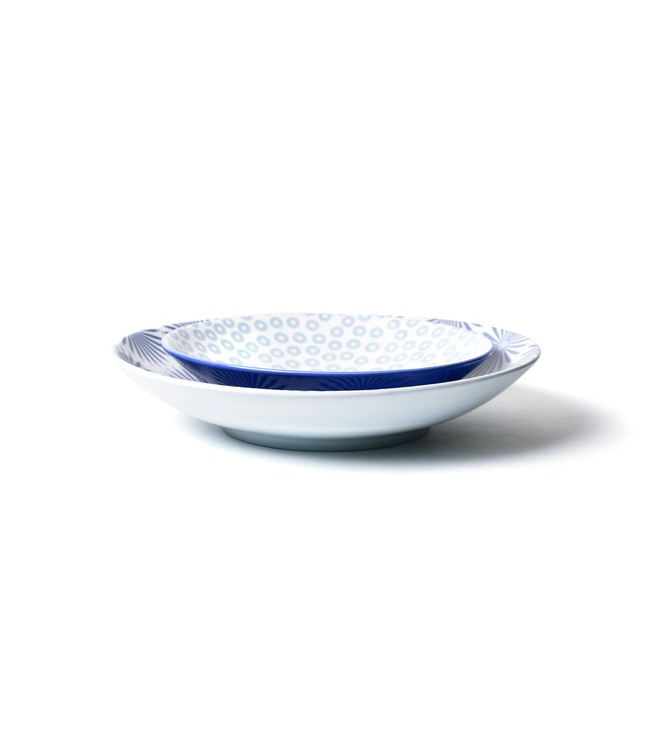 HAPPY EVERYTHING Iris Blue Burst Pip Mix Pasta Bowls