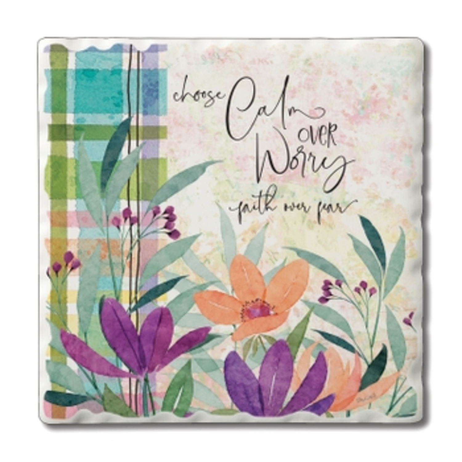 Garden Breeze Tumbled Tile Coaster Amber Marie and Company