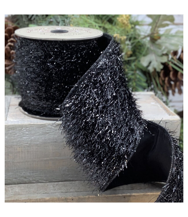 4" x 5yds Tinsel Glam, Black