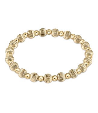 ENEWTON Dignity Grateful Pattern 6mm Bead Bracelet - Gold