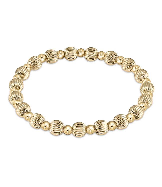 ENEWTON Dignity Grateful Pattern 6mm Bead Bracelet - Gold