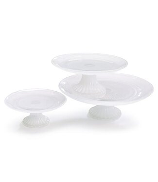 White Milk Glass Cake Plate