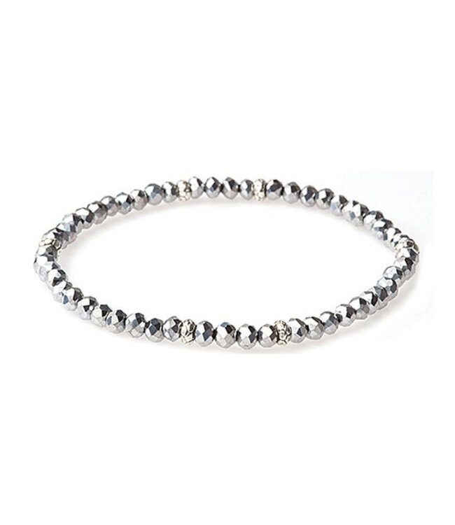 Mini Crystal Bracelet Silver Accent
