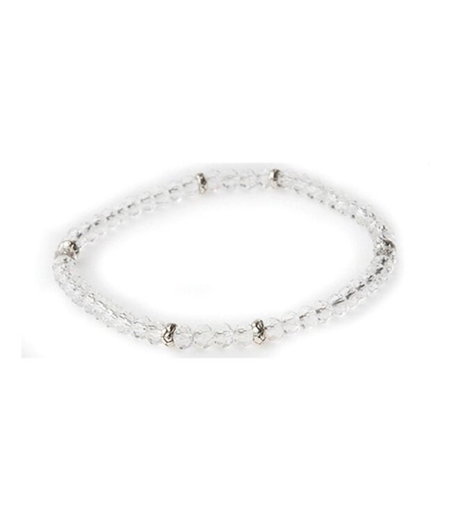 Mini Crystal Bracelet Silver Accent