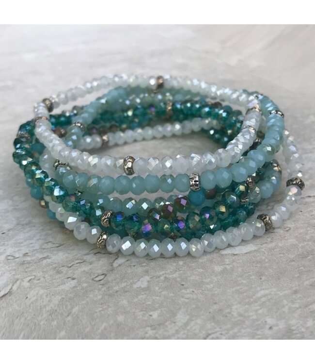 Mini Crystal Bracelet Silver Accent