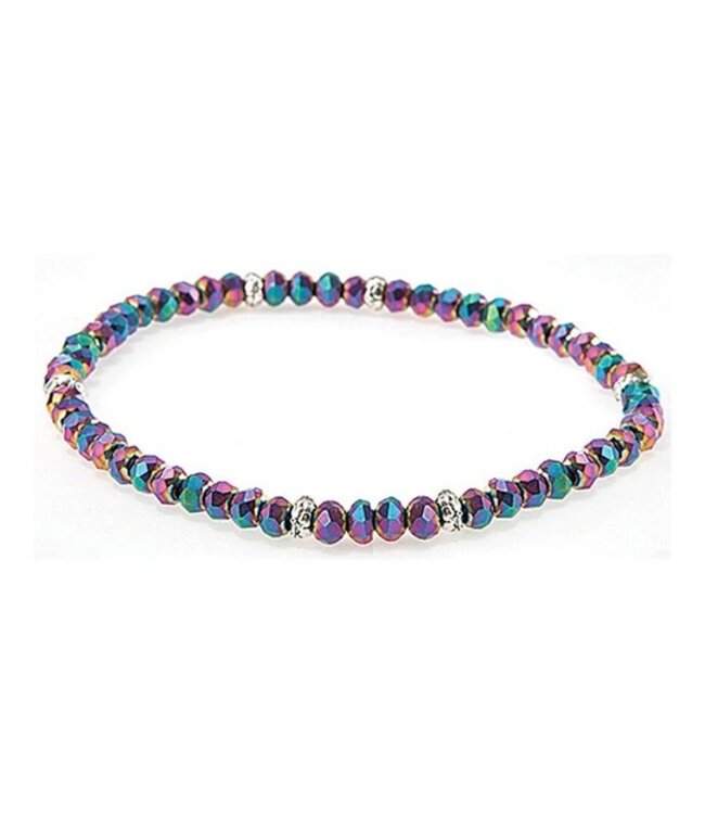 Mini Crystal Bracelet Silver Accent