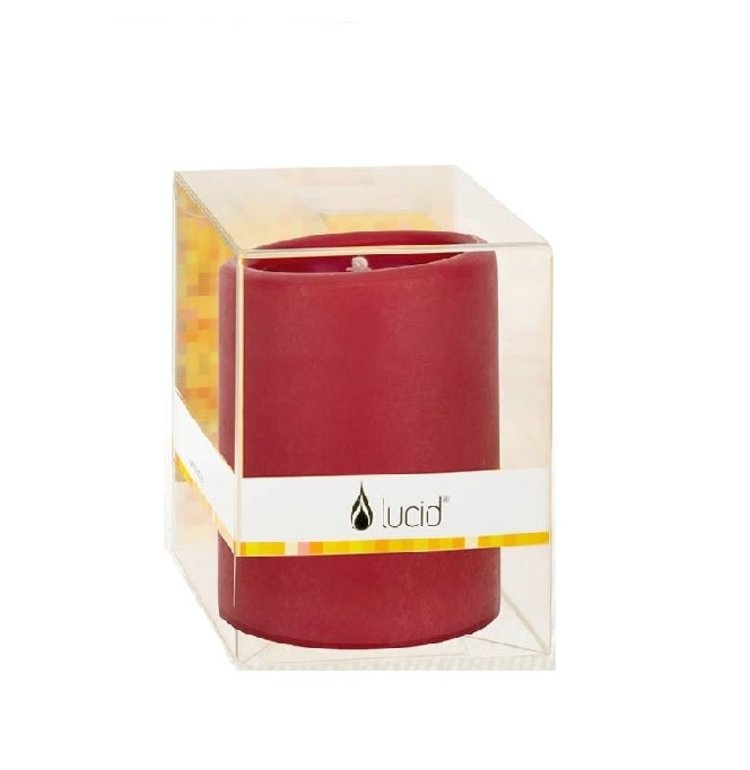 LUCID CANDLE Ruby 3x4 Pillar Candle Amber Marie and Company