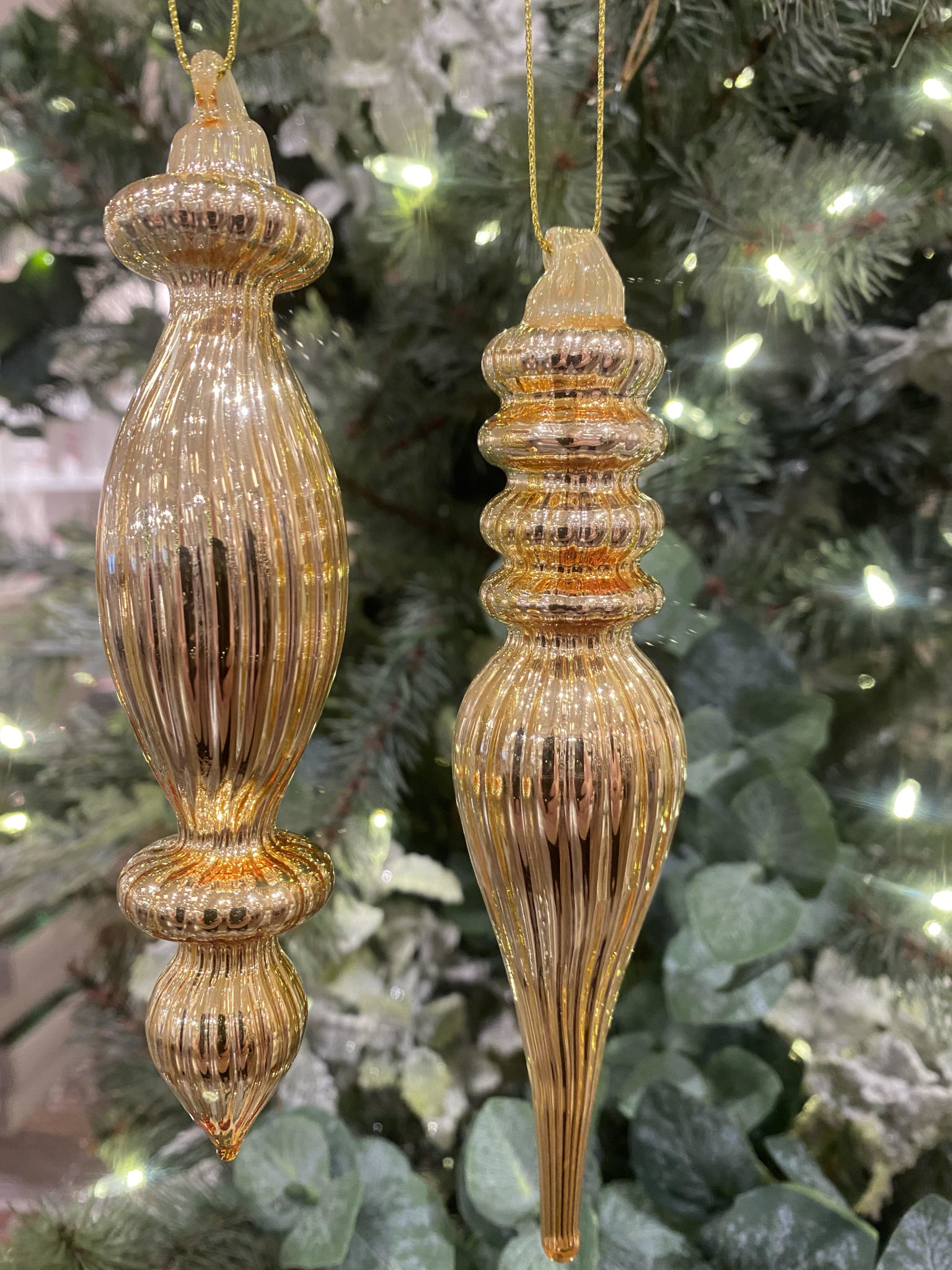 6.5 Finial Ornaments Gold - Amber Marie and Company