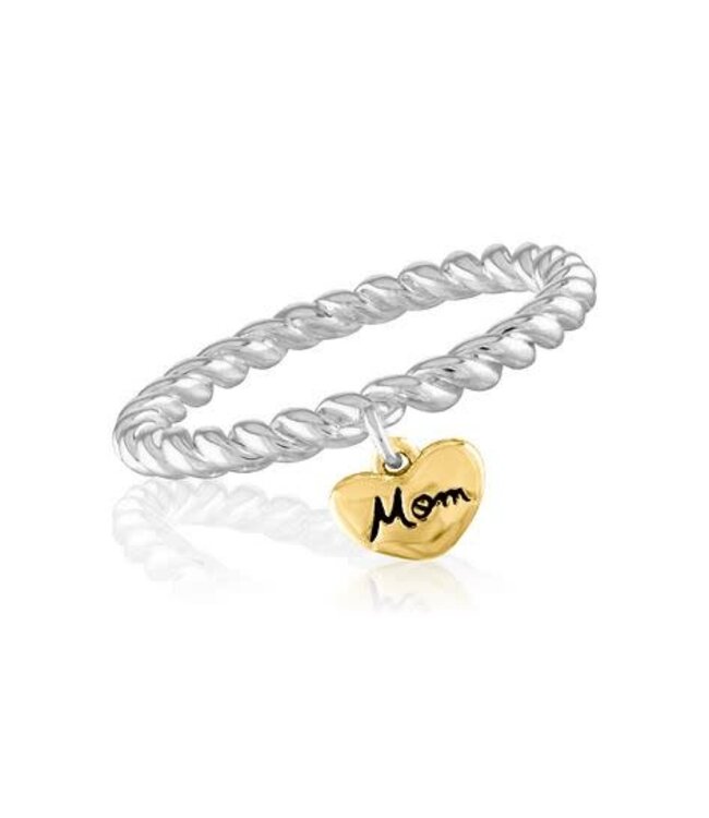 Gold Heart "Mom" Stack Ring