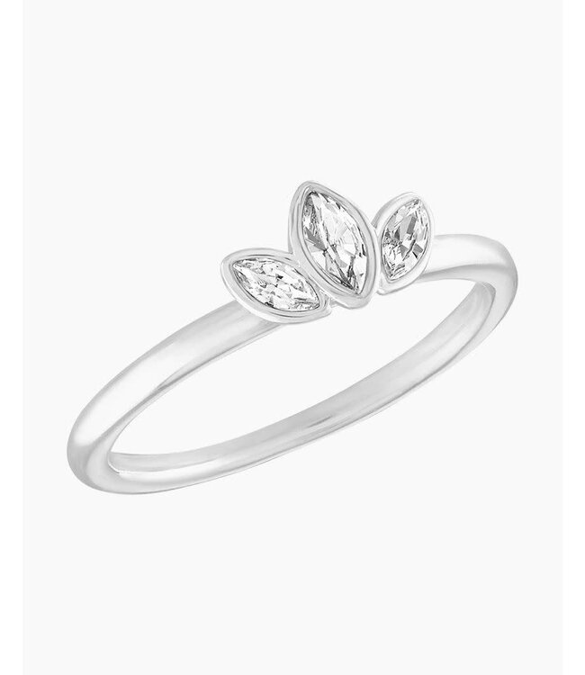Trio CZ Leaf Stack Ring