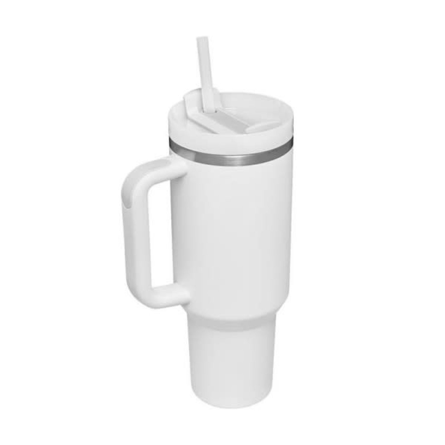 White 40 Oz Tumbler Cup with Handle